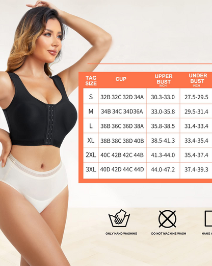 Shapewear Post-Operative Underwear Bra Straps Adjustable Zipper Design Shapewear Post-Operative Underwear