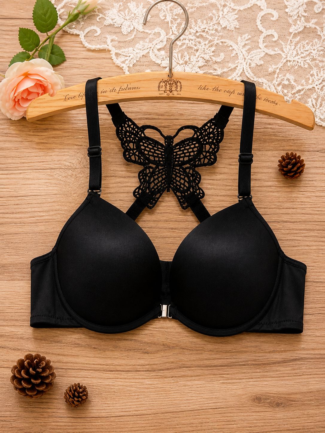 Front Closure Butterfly Back Push-Up Bra