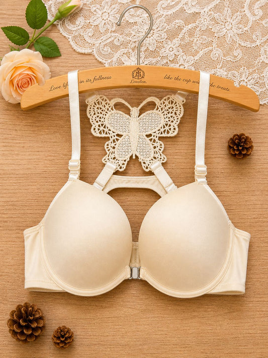 Front Closure Butterfly Back Push-Up Bra