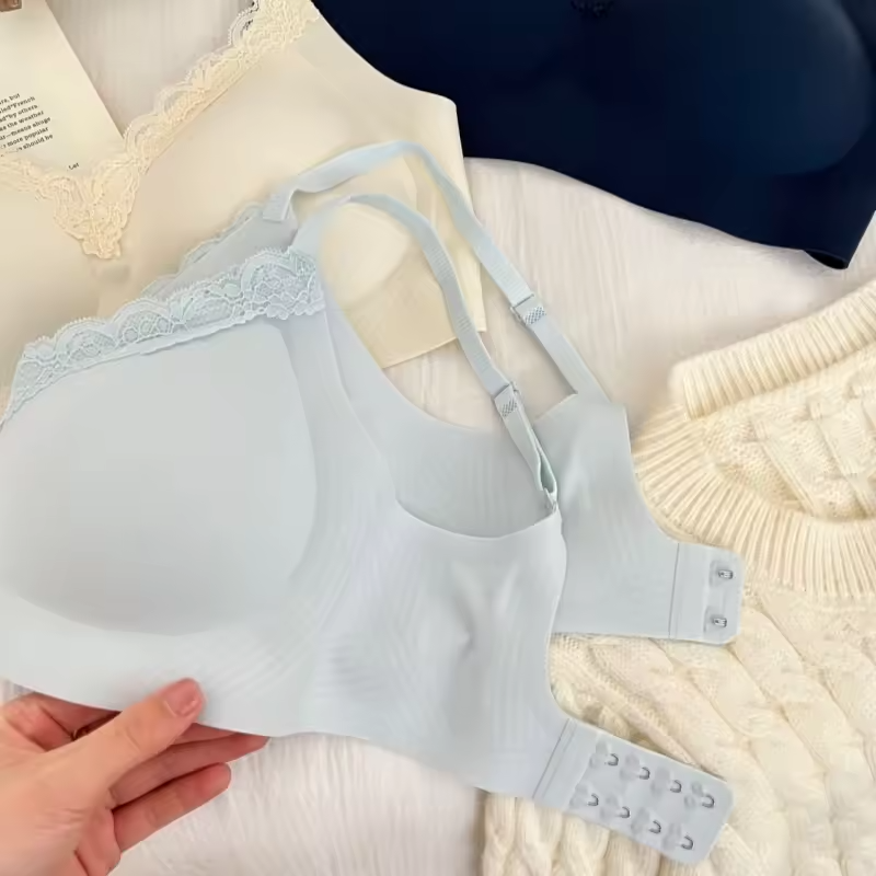 Lace V-Neck Wireless Bra